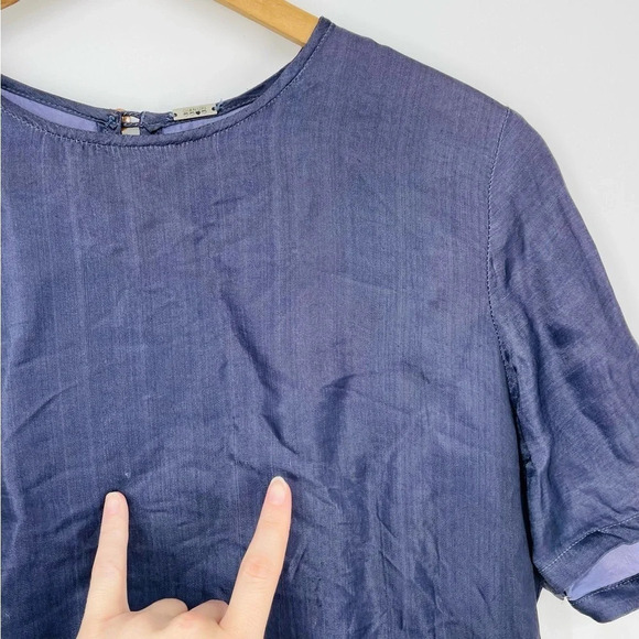 Chan Luu Silk Blend Baby Doll Top in Dark Blue Size M - Picture 9 of 16